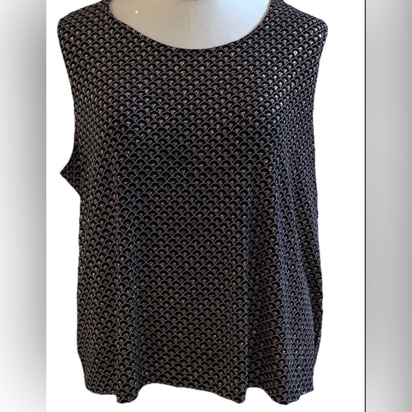 Citiknits Sleeveless Tank Top Plus Size 3X Liquid Travel Knit Acetate Shell - Picture 1 of 7